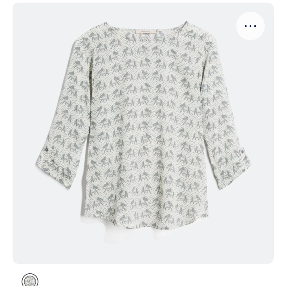 41 Hawthorn elephant print 3/4 sleeve sheer blouse